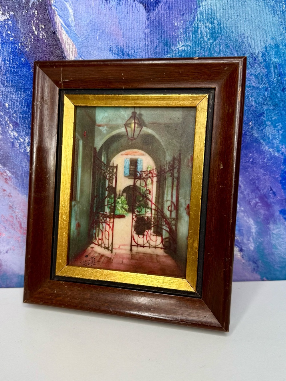 C Bennette Moore Hand Painted Photography Original Art Framed New Orleans